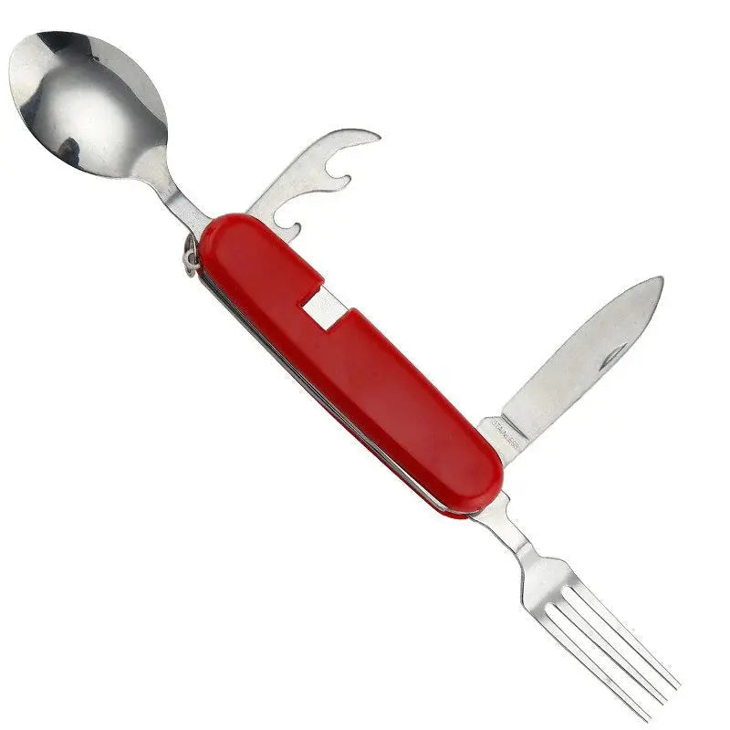 Cutlery Set Foldable 4-in-1 Stainless Steel Pocket-Sized