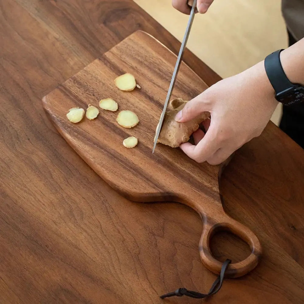 Cutting Board Set Two-Piece Solid Walnut Loop Handle