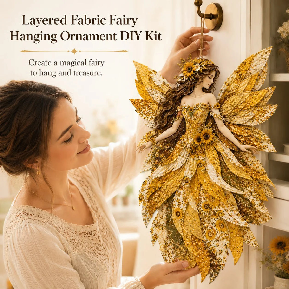 DIY Patchwork Kit Layered Floral Hanging 35 cm