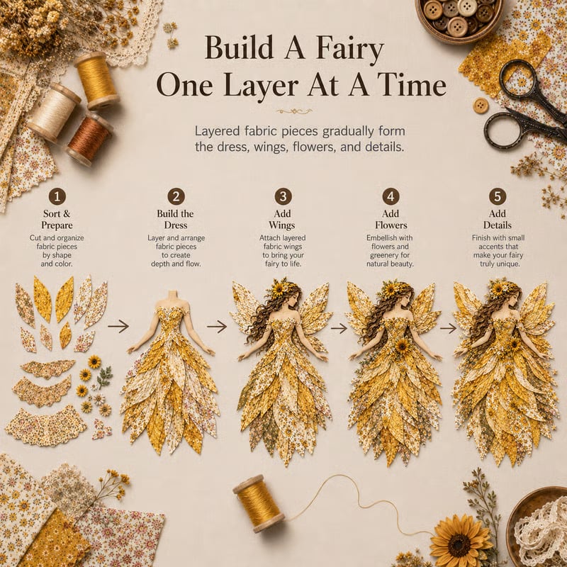 DIY Patchwork Kit Layered Floral Hanging 35 cm