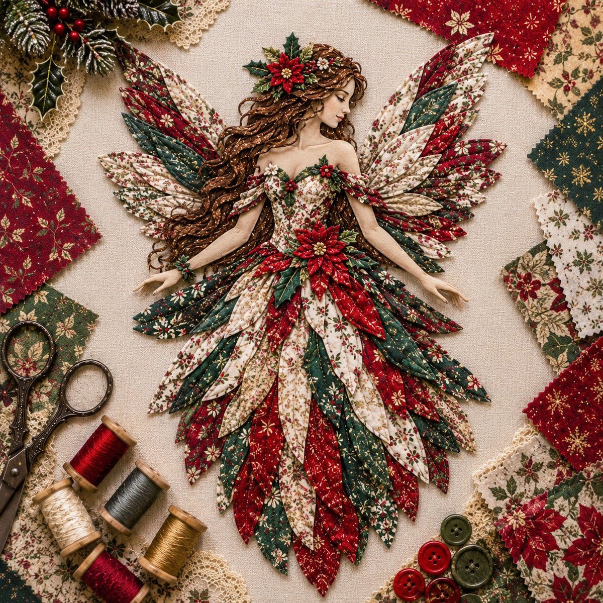 DIY Patchwork Kit Layered Floral Hanging 35 cm