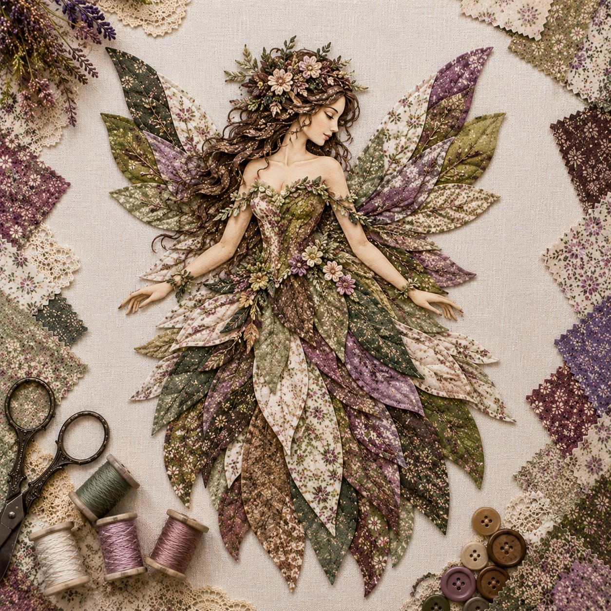 DIY Patchwork Kit Layered Floral Hanging 35 cm