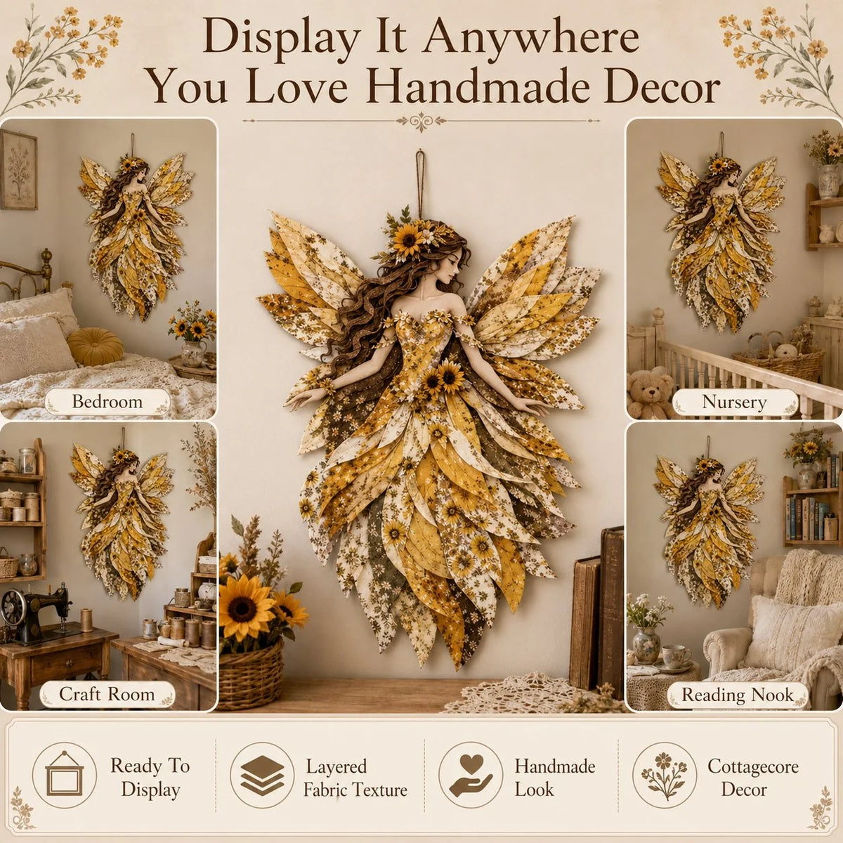 DIY Patchwork Kit Layered Floral Hanging 35 cm