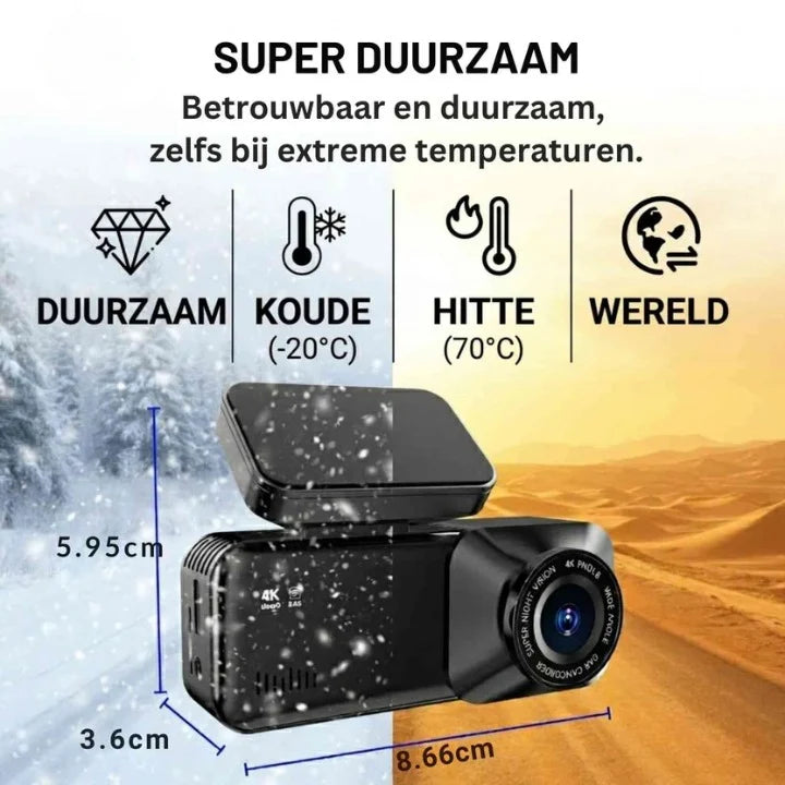 Dash Camera Dual-Lens 4K/1080P WiFi & GPS