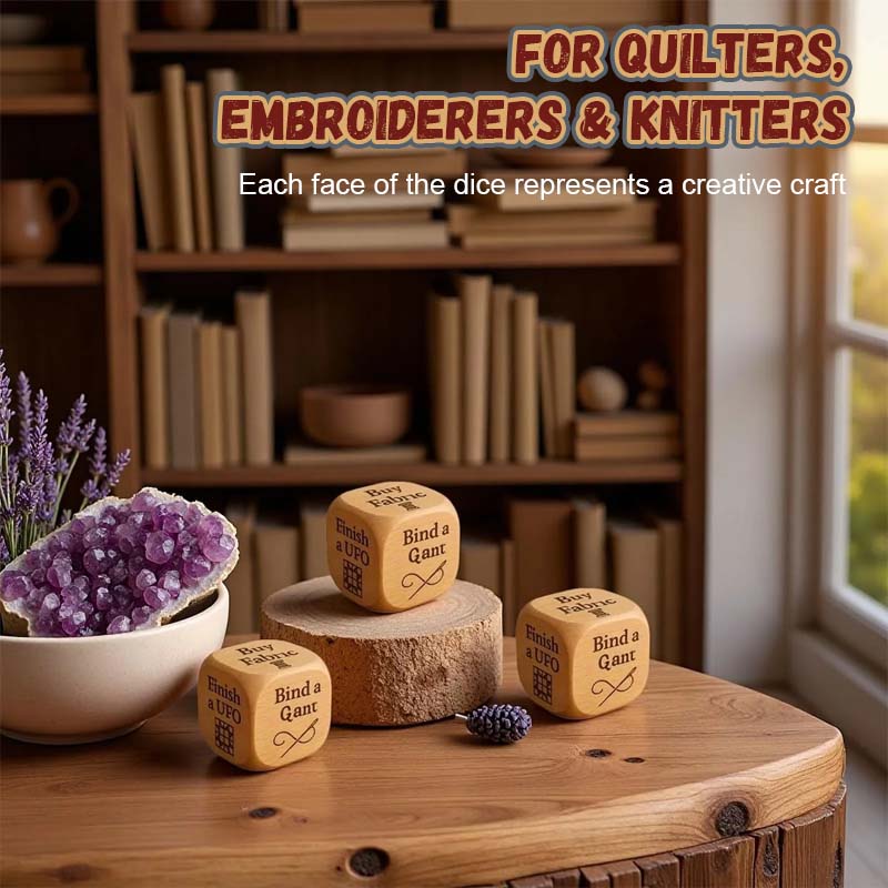 Decision Dice Laser-Engraved Wood Themed Prompts