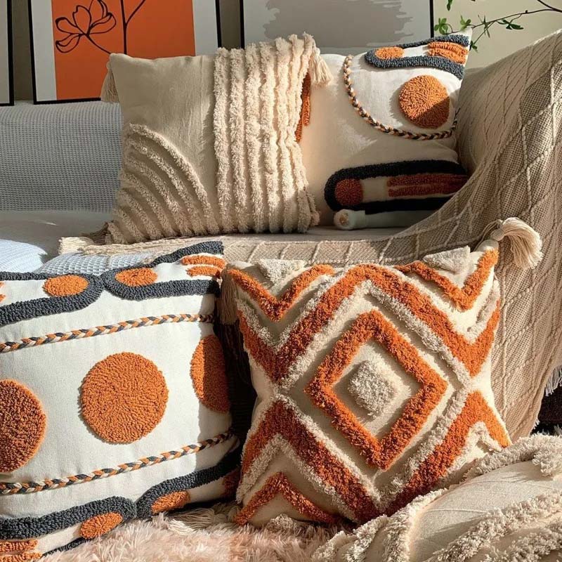 Decorative Cushion Handwoven & Tufted 45 x 45 Cm