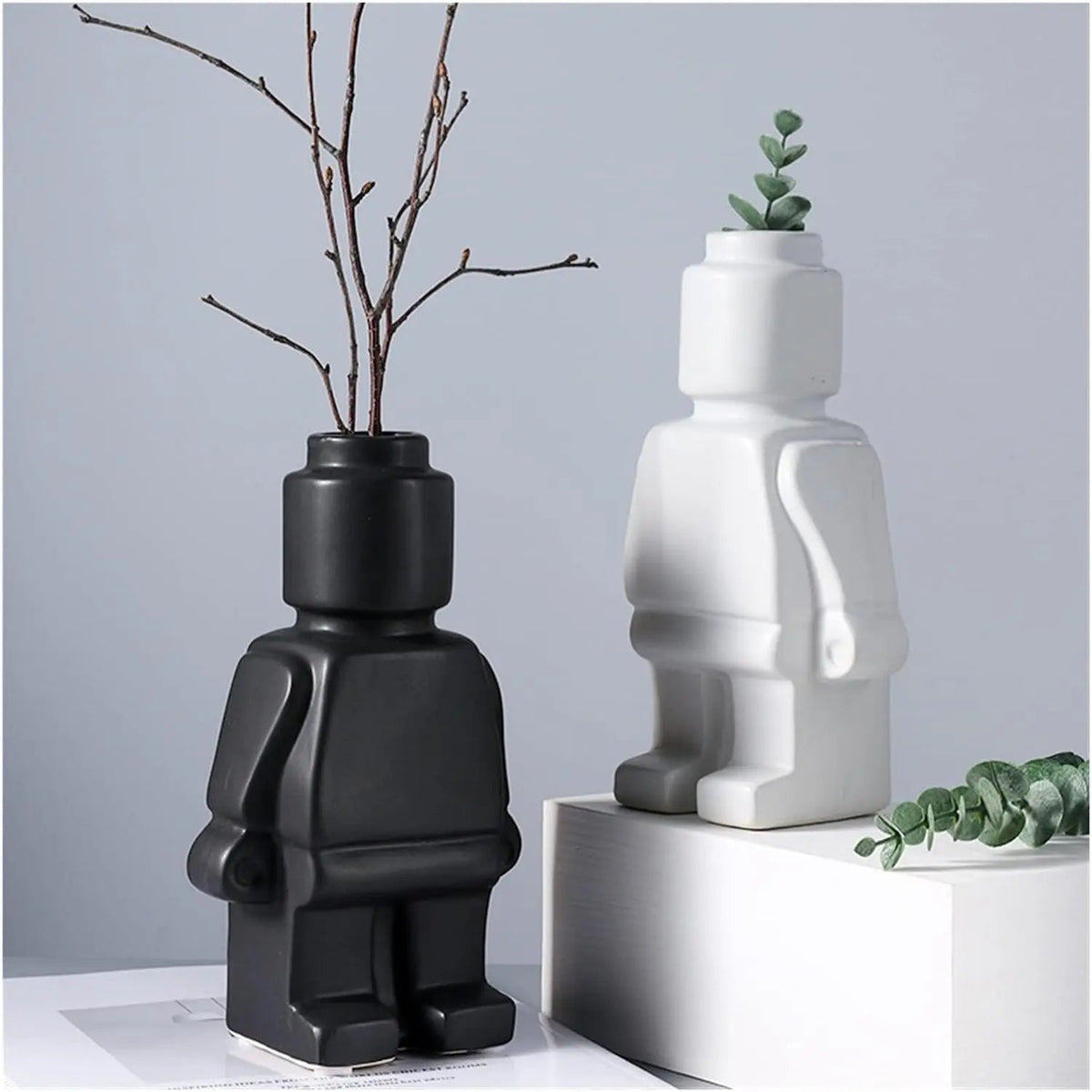 Decorative Vase Lego-Inspired Resin Smooth Finish