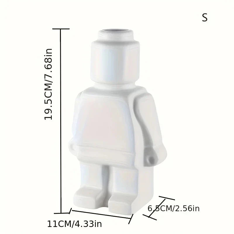 Decorative Vase Lego-Inspired Resin Smooth Finish