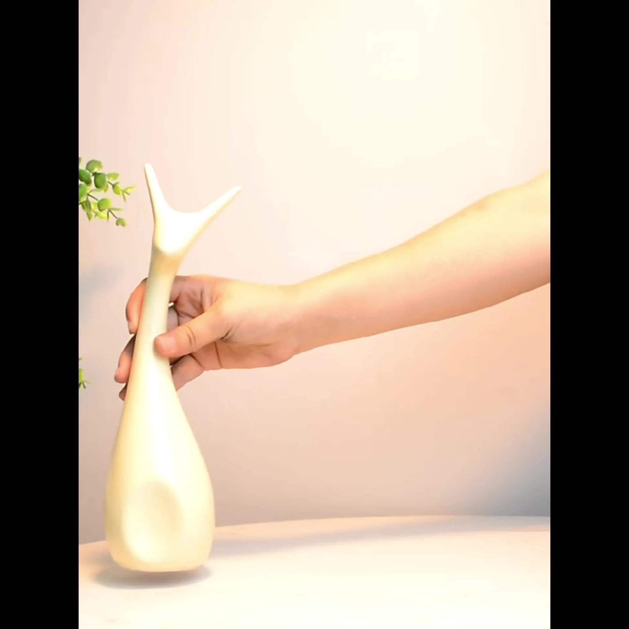 Deer Figurine Set Handcrafted Ceramic Minimalist Three Piece