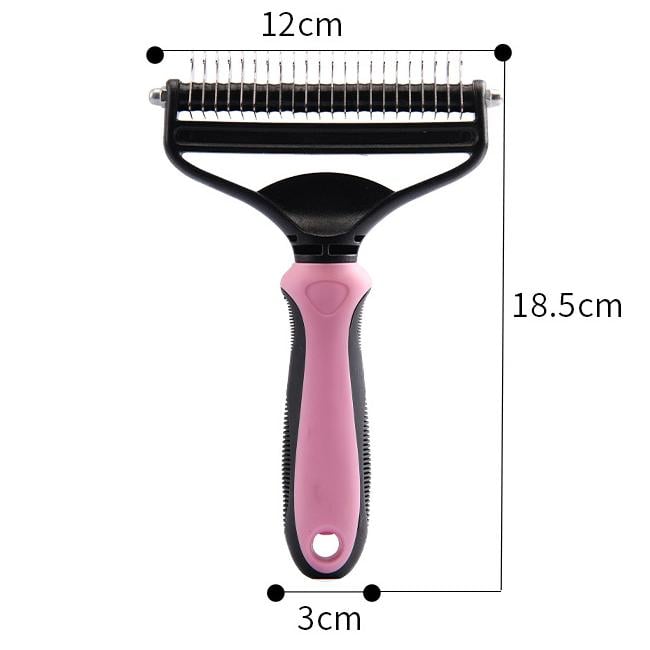 Dematting Brush Double-Sided Rounded Teeth Non-Slip Handle