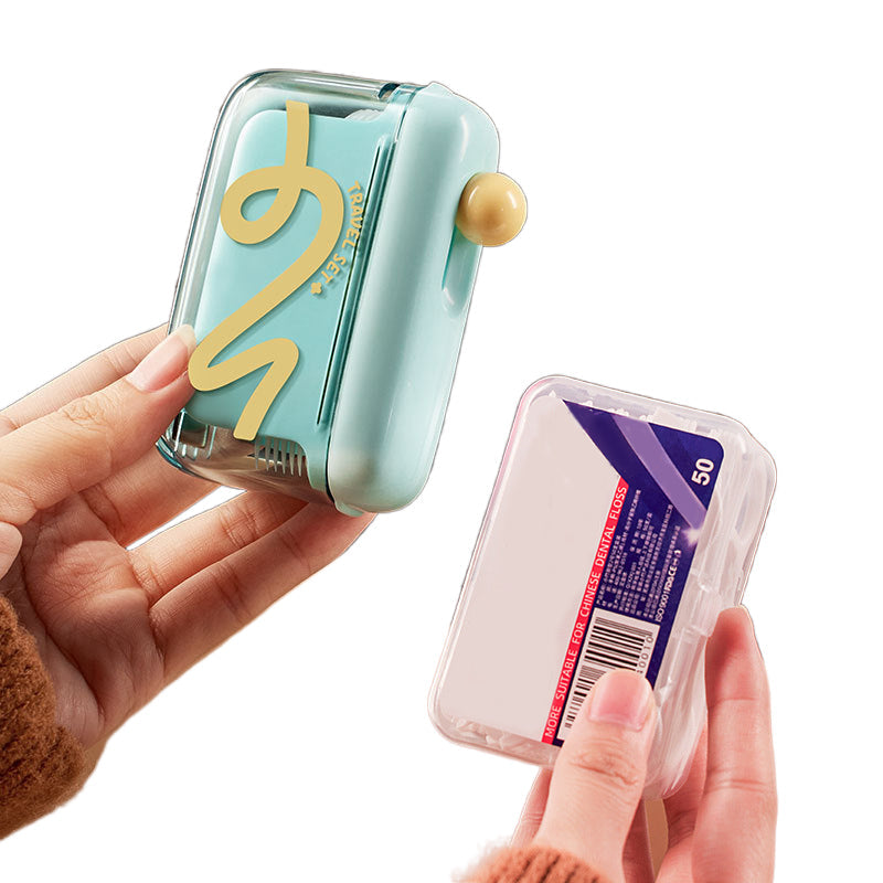 Dental Floss Dispenser One-Button Dispensing Refillable & Dustproof