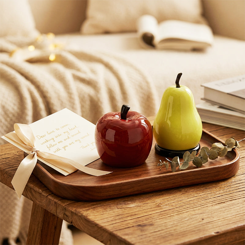 Dental Floss Organizer Dustproof Lid Apple & Pear Shapes