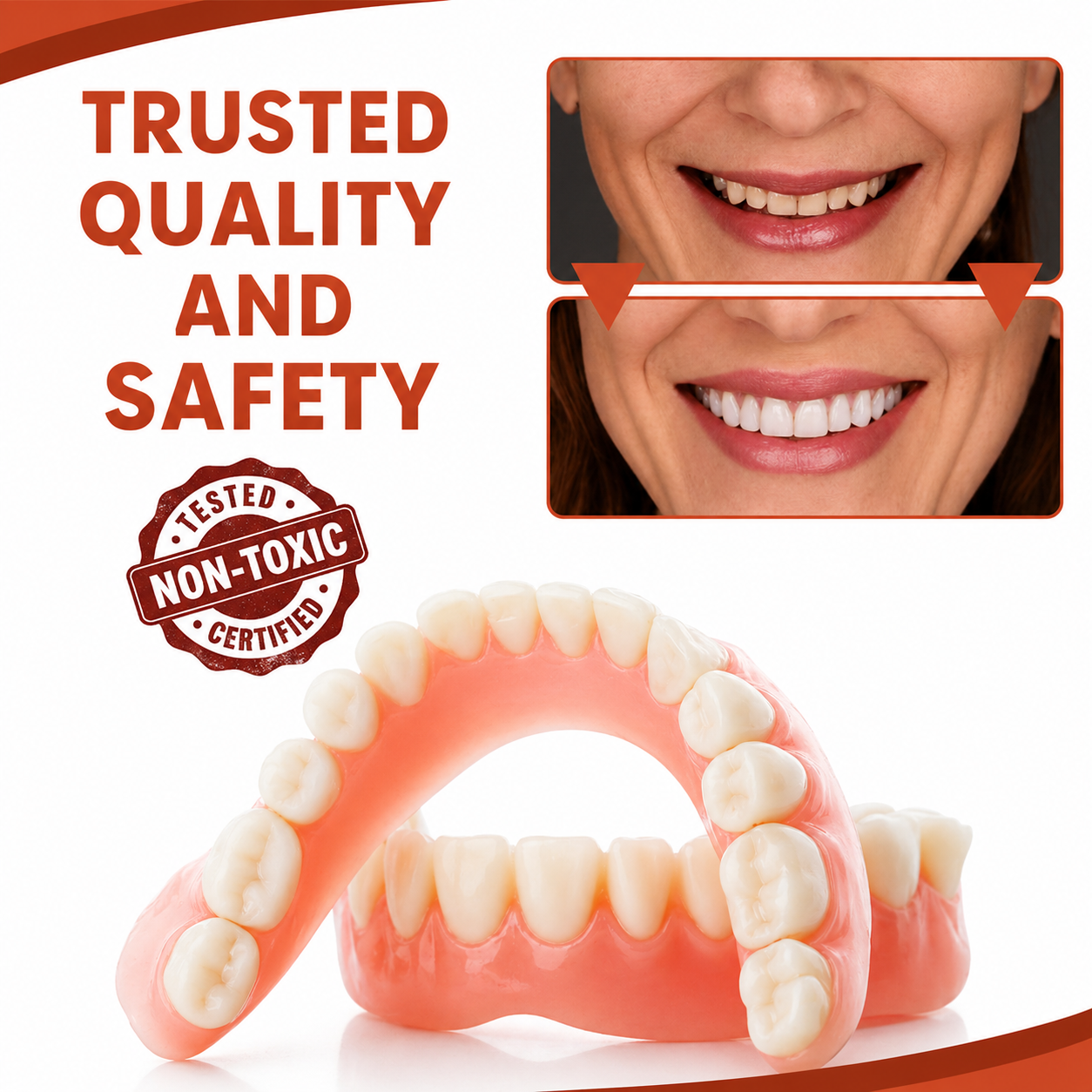 Denture Comfort Set Soft Silicone Adjustable Non-Slip Fit