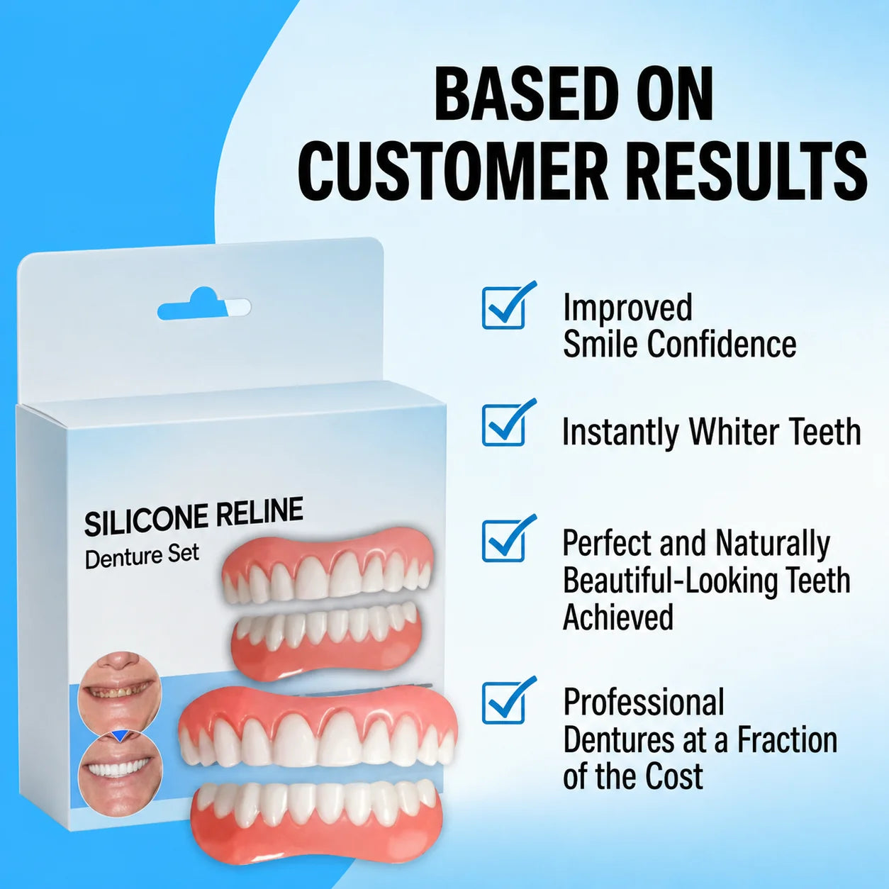 Denture Reliner Set Instant-Fit Medical-Grade Silicone
