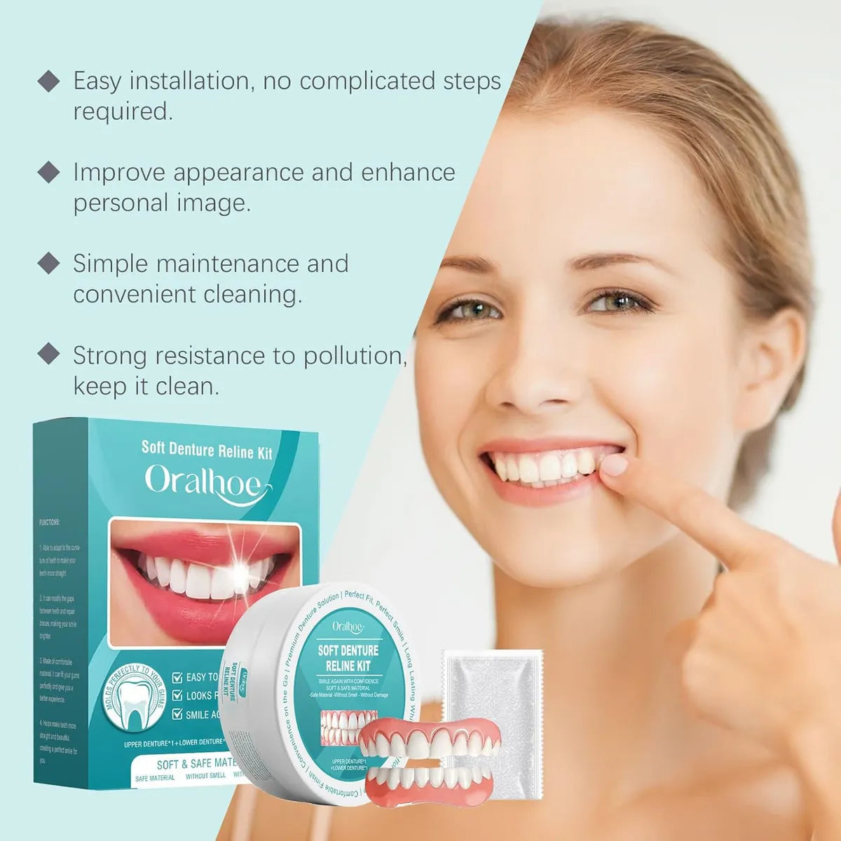 Denture Set Soft Silicone & Secure Fit
