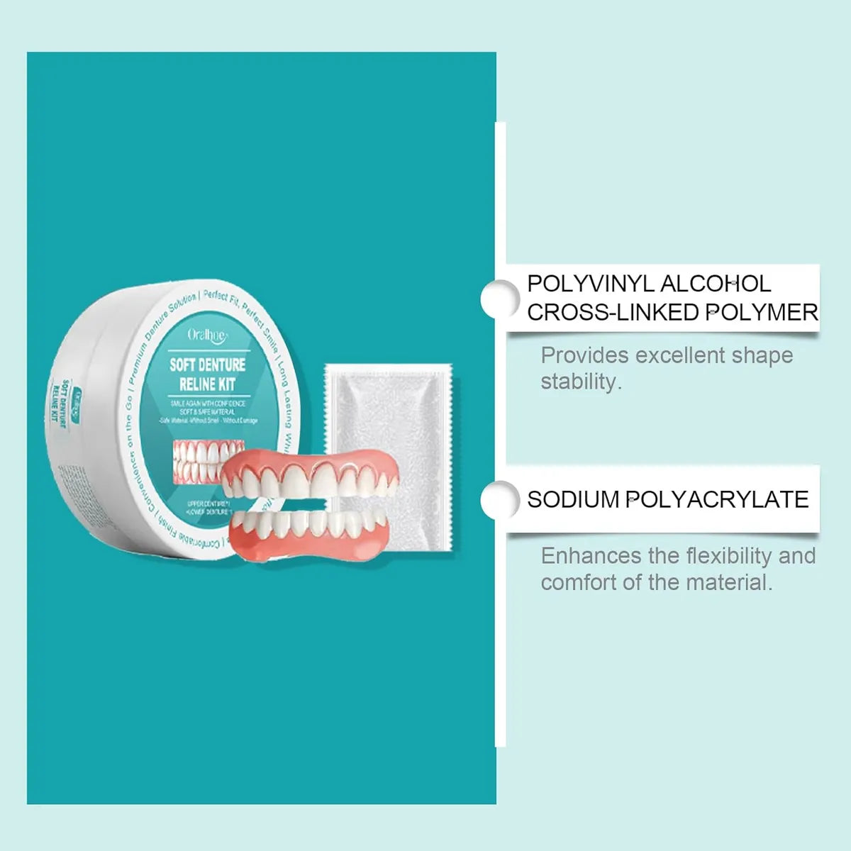 Denture Set Soft Silicone & Secure Fit