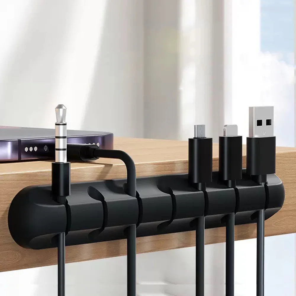 Desk Cable Holder Self-Adhesive Silicone Multi-Slot