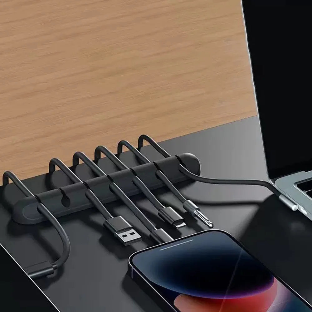 Desk Cable Holder Self-Adhesive Silicone Multi-Slot