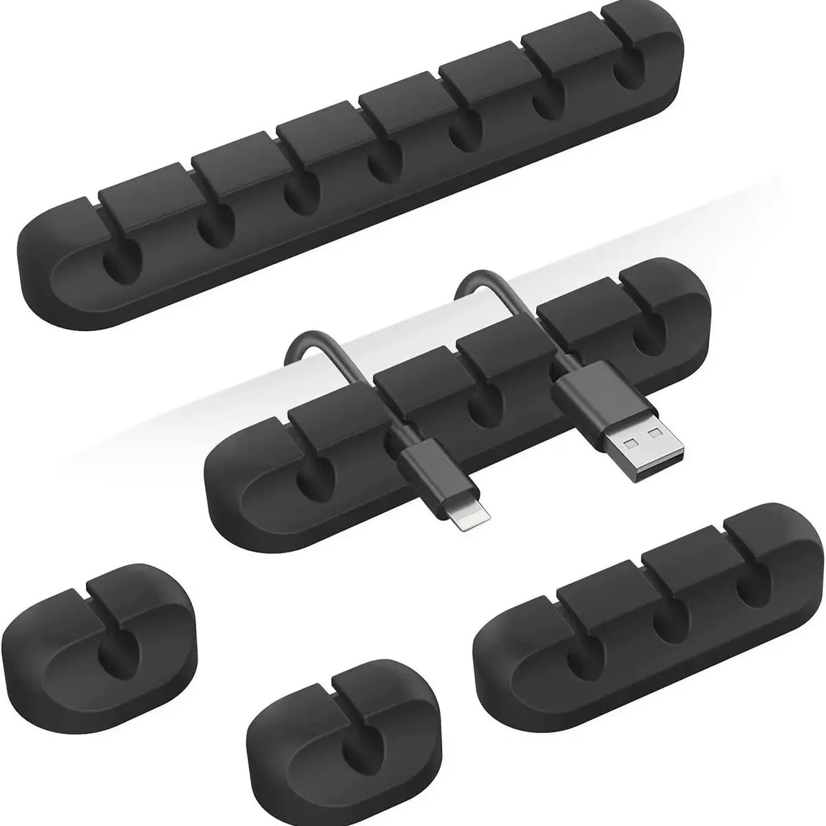 Desk Cable Holder Self-Adhesive Silicone Multi-Slot