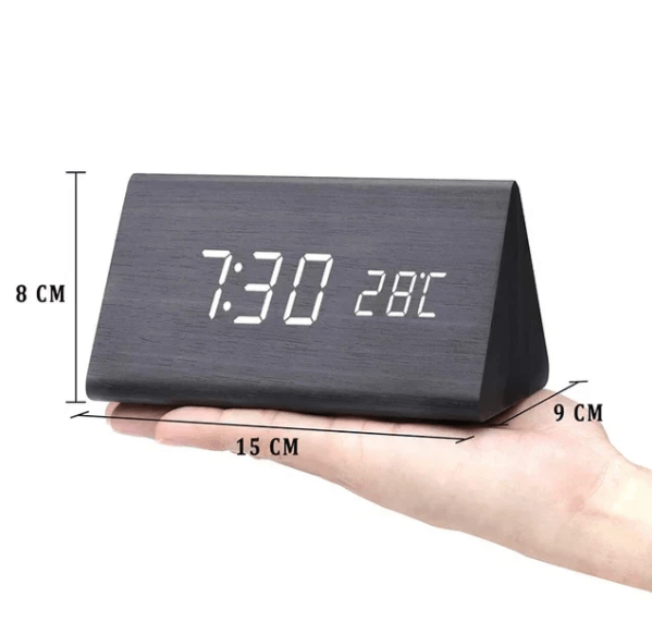 Desk Clock Voice-Activated LED Time & Temperature