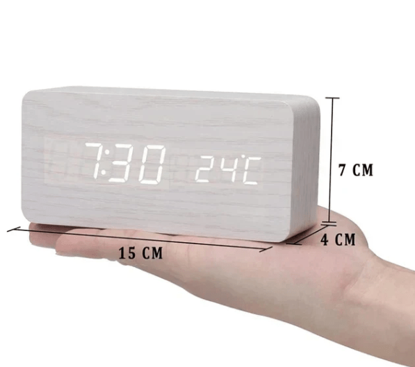 Desk Clock Voice-Activated LED Time & Temperature