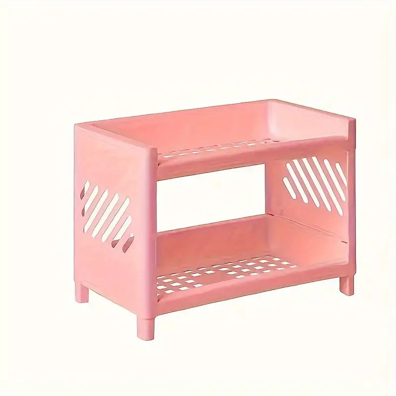 Desk Organizer 2-Tier Space-Saving Open-Side Fabric-Covered Surfaces