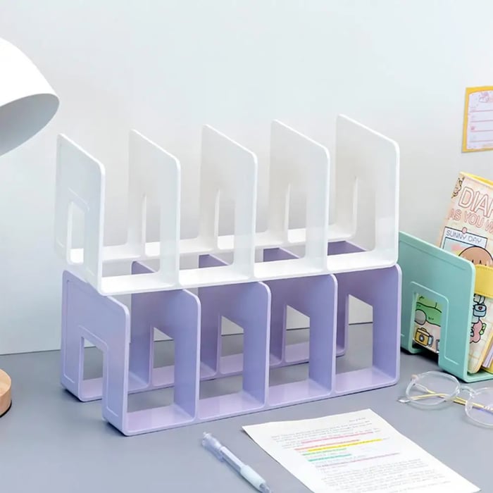 Desk Organizer Four Extra-Large Compartments Vertical Or Horizontal