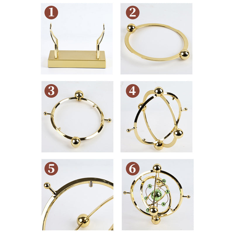 Desk Pendulum Sculpture Gold Metal Battery Free