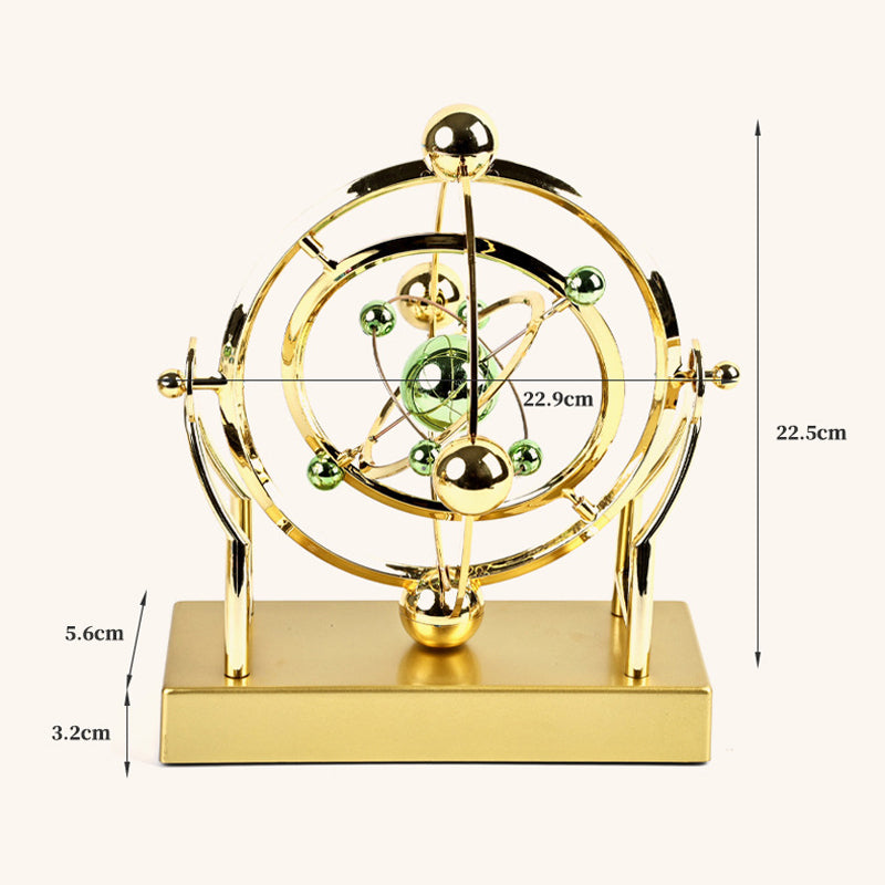 Desk Pendulum Sculpture Gold Metal Battery Free