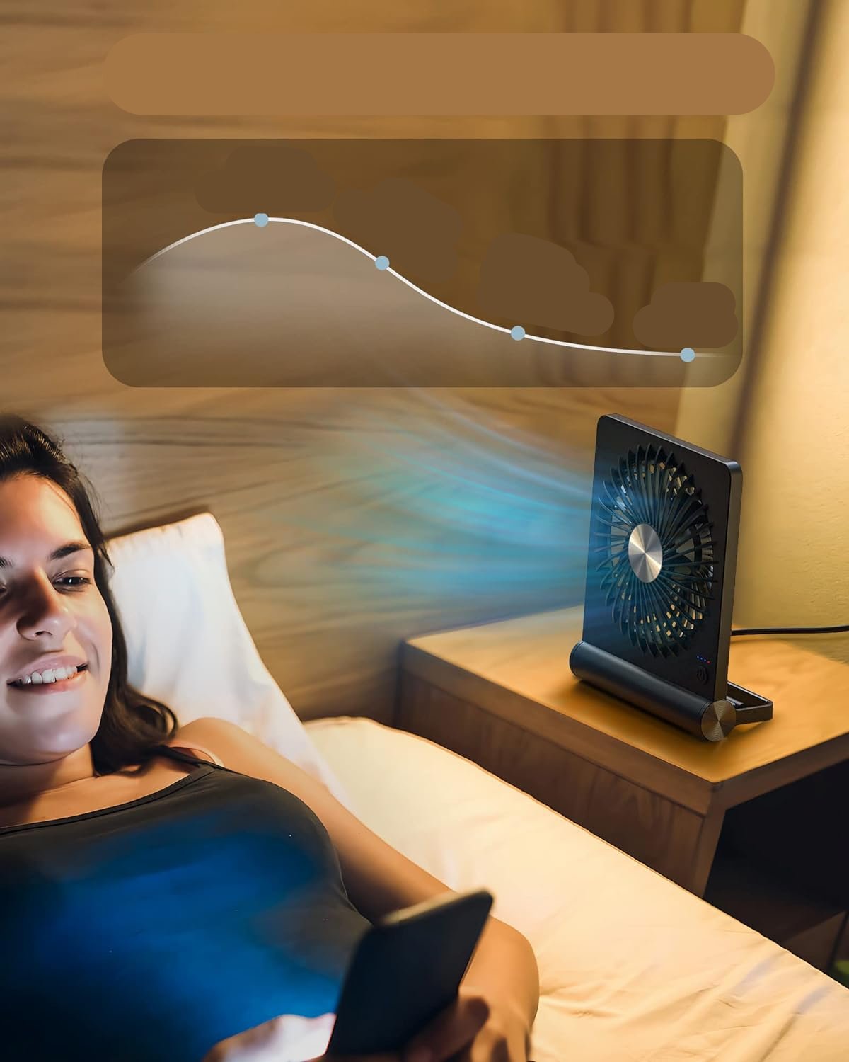Desktop Fan Ultra-Quiet USB-Powered Adjustable Tilt