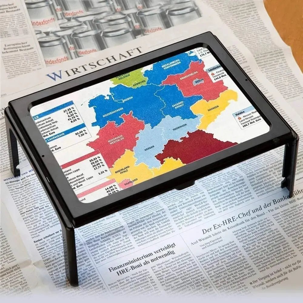 Desktop Magnifier 3x Full-Page Foldable LED & Hands-Free