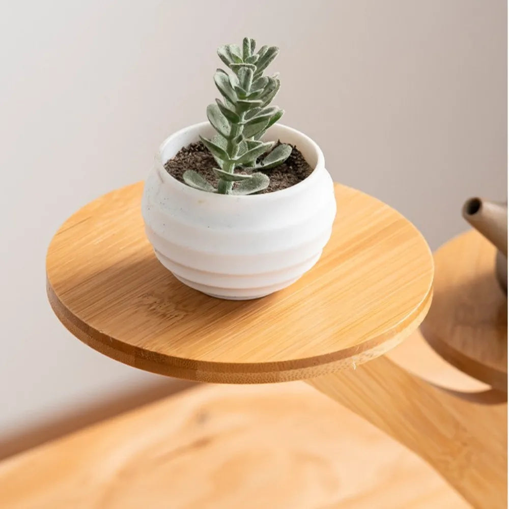 Desktop Plant Stand Bamboo Multi-Level Space-Saving