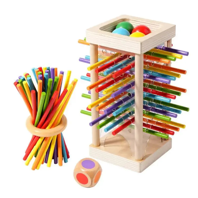 Dexterity Game Solid Wood & Colorful Rods