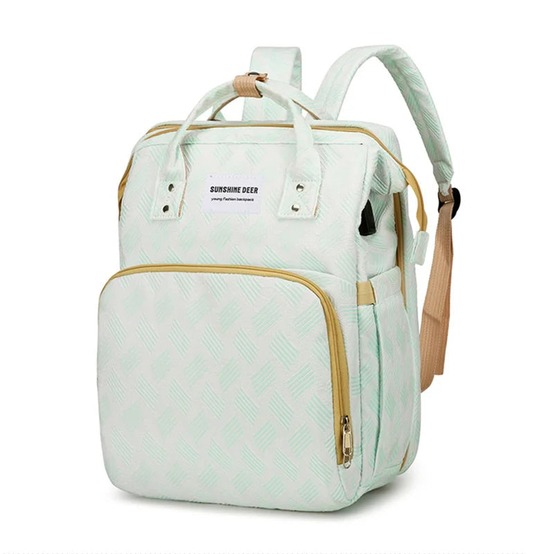Diaper Bag Convertible Travel Bed Insulated Bottle Holders Organizer