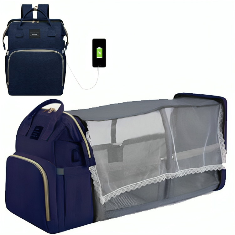 Diaper Bag Converts To Travel Crib Waterproof Nylon