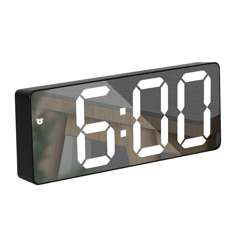 Digital Alarm Clock LED Mirror Temperature Display