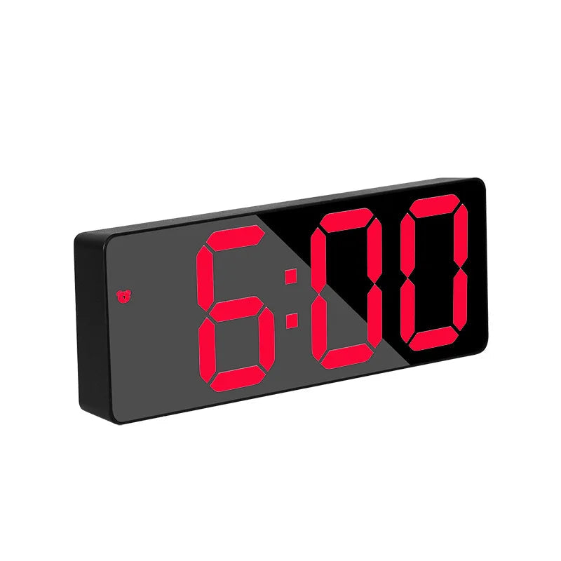 Digital Alarm Clock LED Mirror Temperature Display