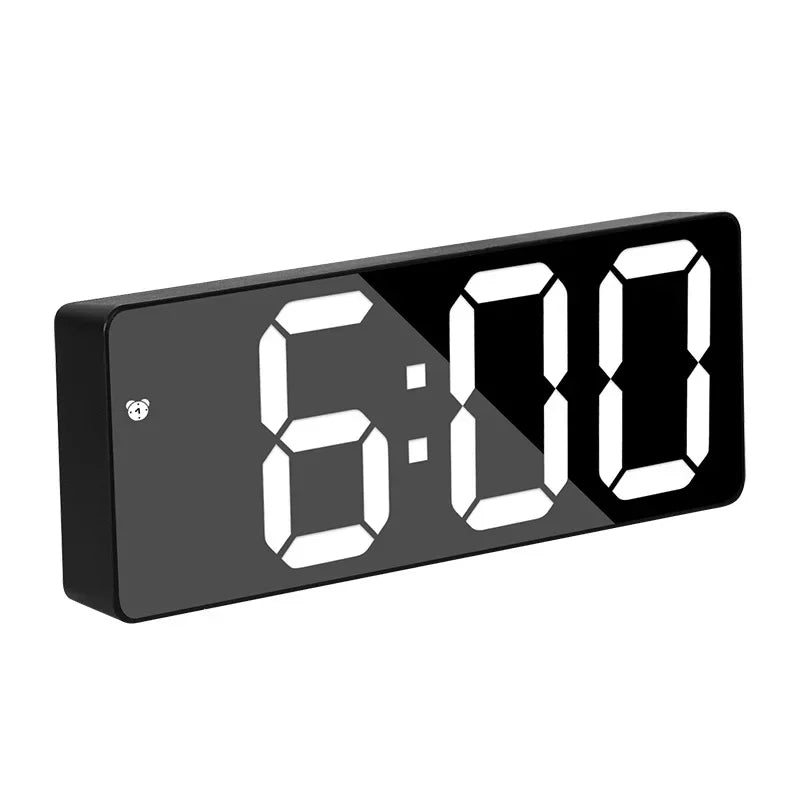 Digital Alarm Clock LED Mirror Temperature Display