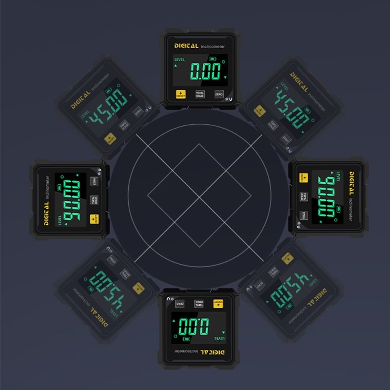 Digital Angle Gauge Magnetic Base & Illuminated LCD