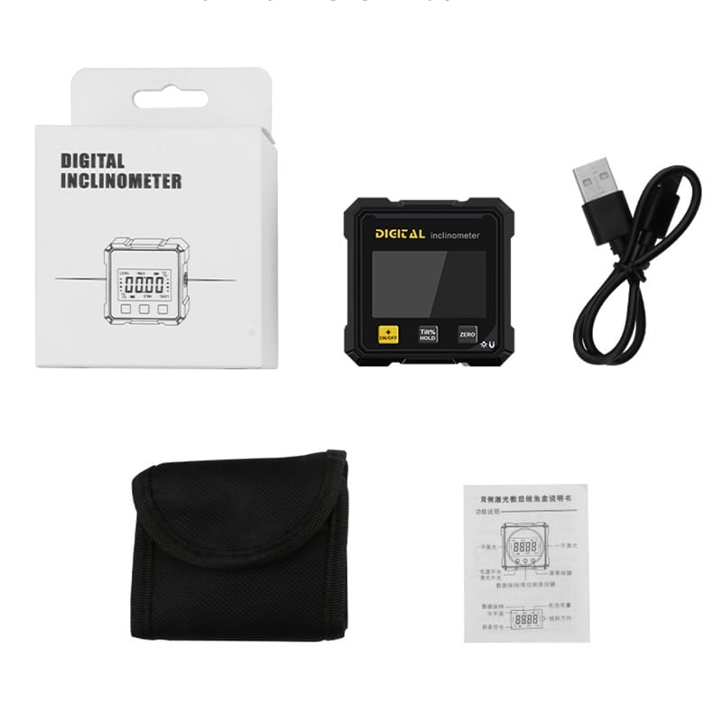 Digital Angle Level 360° Magnetic Base & Illuminated LCD