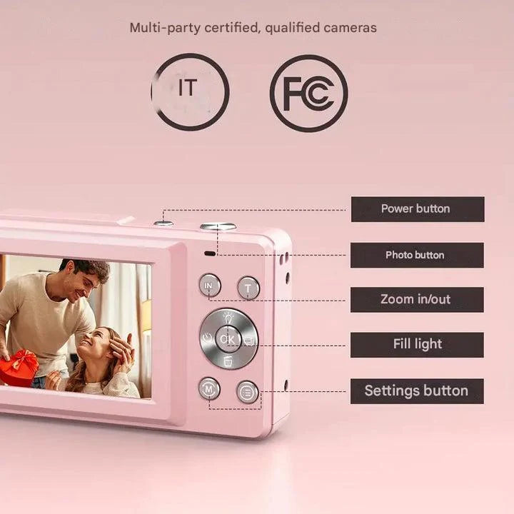 Digital Camera Retro Design One-Click 1080p Video
