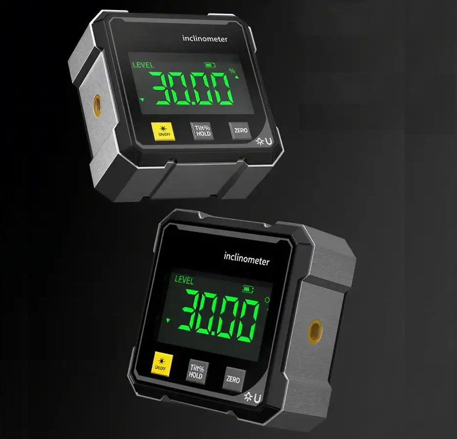 Digital Inclinometer Magnetic Base & Laser Guide High-Precision LCD