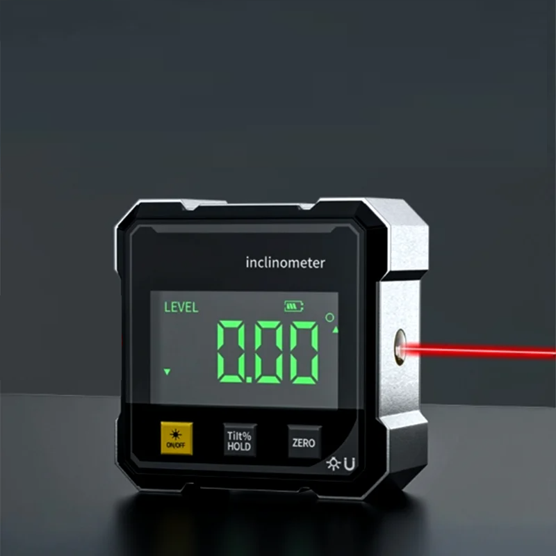 Digital Inclinometer Magnetic Base & Laser Guide High-Precision LCD