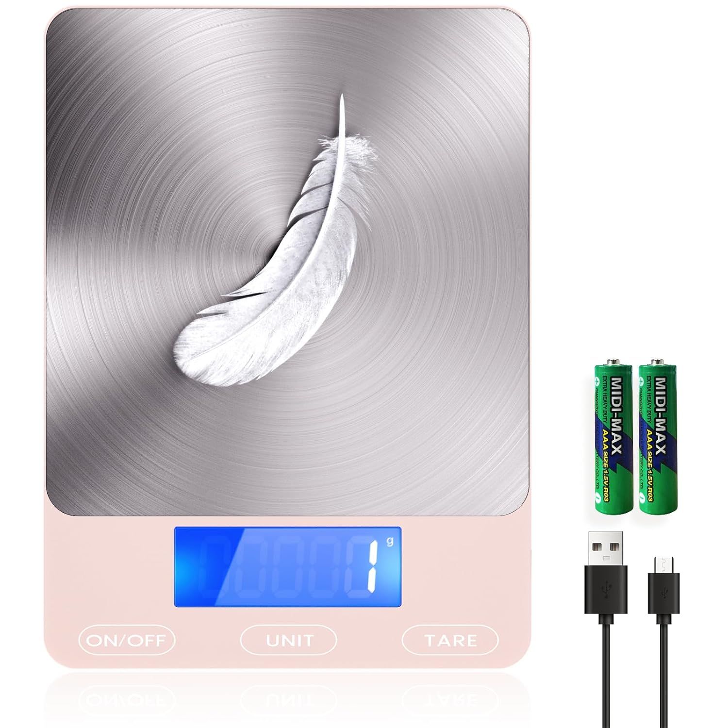 Digital Kitchen Scale 15 kg USB-C Rechargeable