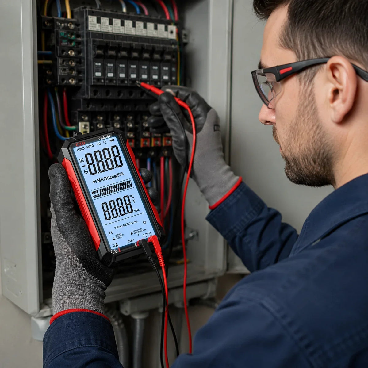 Digital Multimeter Auto-Range Large LCD USB Rechargeable