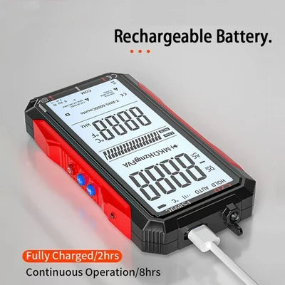 Digital Multimeter Auto-Range Large LCD USB Rechargeable