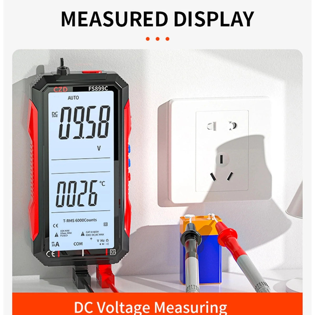 Digital Multimeter Auto-Range Large LCD USB Rechargeable