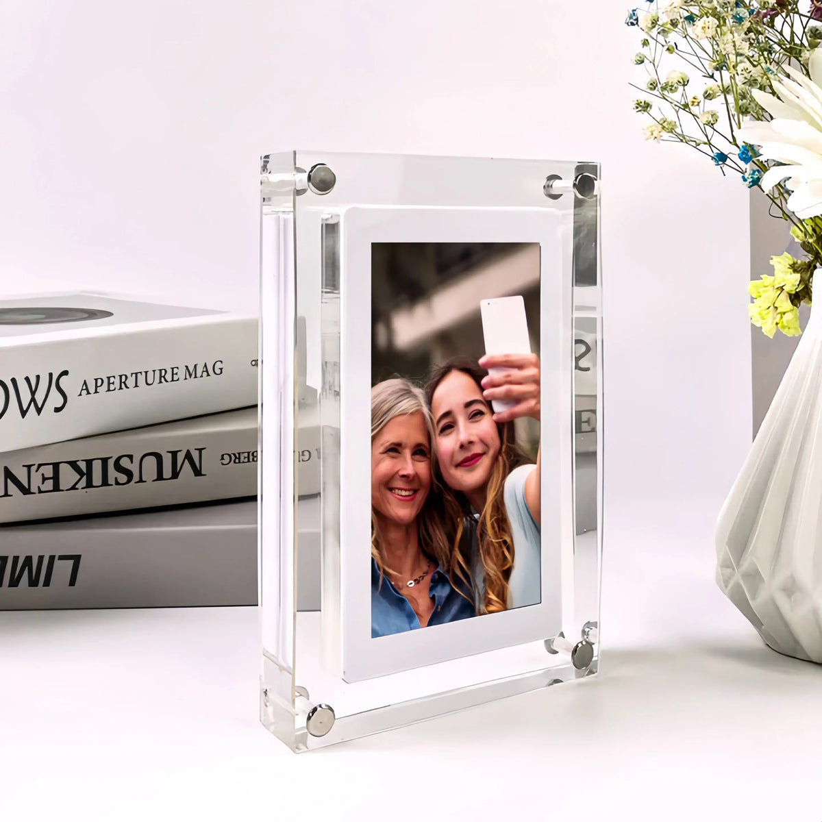 Digital Photo Frame 7-Inch HD Wireless App & Rechargeable