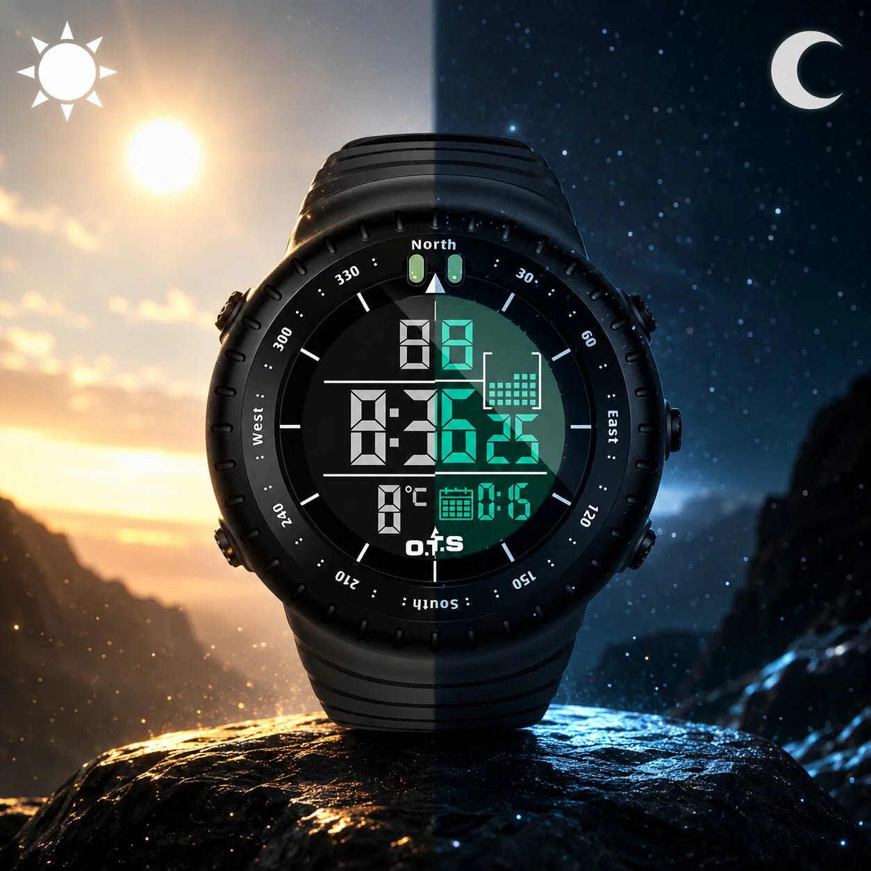 Digital Sports Watch Shockproof Water-Resistant LED Backlight