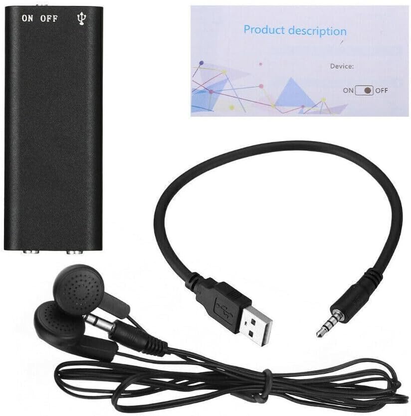 Digital Voice Recorder One-Touch Long Battery Lavalier Mic